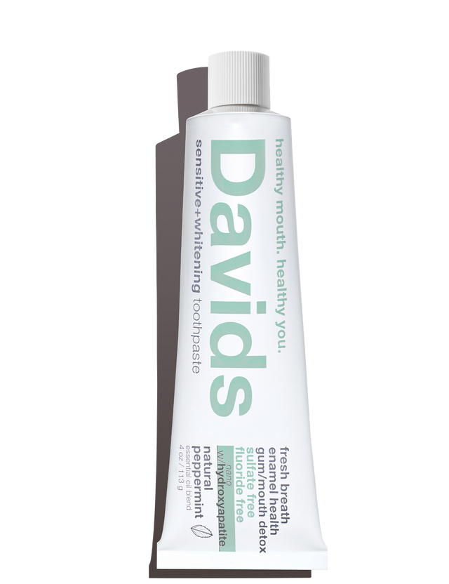 Davids Sensitive + Whitening Nano-Hydroxyapatite Premium Natural Toothpaste - Peppermint
