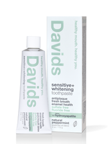 Davids Sensitive + Whitening Nano-Hydroxyapatite Premium Natural Toothpaste - Peppermint packaging